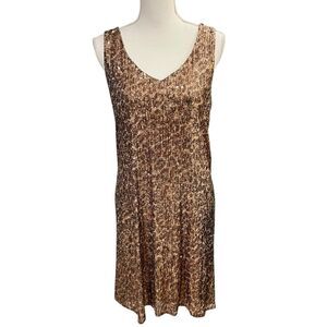 Gibson x Hi Sugarplum Sequin Cocktail Dress Size M Animal Print Party Formal